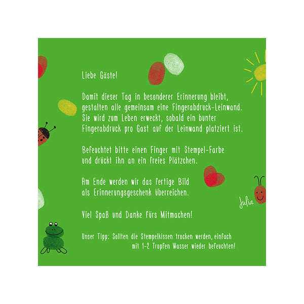 Fingerabdruck-Leinwand - Pusteblume - Fingerabdruck Leinwand