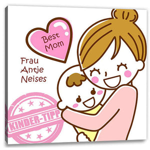 Persönliche Textbotschaft - Best Mom quadratisch - Romantische Liebesbotschaft