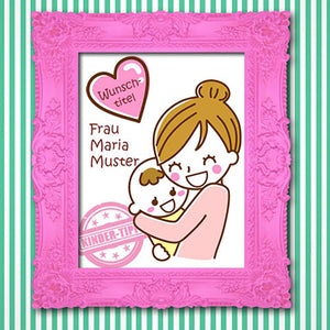 Persönliche Textbotschaft - Best Mom quadratisch - Rahmen gedruckt - Romantische Liebesbotschaft