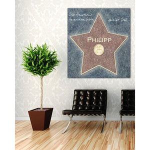 Persönliche Textbotschaft - Walk of fame Film quadratisch - Romantische Liebesbotschaft